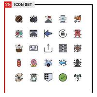 25 Creative Icons Modern Signs and Symbols of send email flag smartphone mobile Editable Vector Design Elements