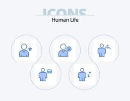 Human Blue Icon Pack 5 Icon Design. avatar. next. human. down. star vector