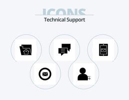 Technical Support Glyph Icon Pack 5 Icon Design. group. customer. right. chat. service vector