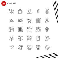 25 Thematic Vector Lines and Editable Symbols of sd card memory chip beach memory card ink Editable Vector Design Elements