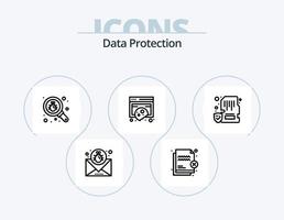 Data Protection Line Icon Pack 5 Icon Design. scan. security. mobile. mobile. usb vector