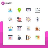 16 Flat Color concept for Websites Mobile and Apps board health pin form disease Editable Pack of Creative Vector Design Elements