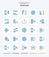 Creative Multimedia 25 Blue icon pack  Such As ui. swap. pause. data. sorting vector