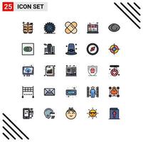 conjunto de 25 iconos modernos de la interfaz de usuario signos de símbolos para el control de la cara del parche humano elementos de diseño vectorial editables de la tienda en línea vector