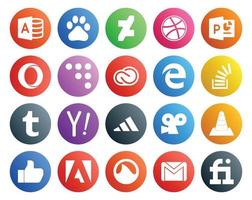 20 Social Media Icon Pack Including search tumblr cc overflow question vector