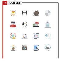16 Universal Flat Colors Set for Web and Mobile Applications transportation sail weight tablet aspirin Editable Pack of Creative Vector Design Elements