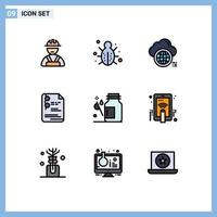 9 Creative Icons Modern Signs and Symbols of drops school cloud document data Editable Vector Design Elements