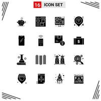 Set of 16 Modern UI Icons Symbols Signs for signal map develop internet web Editable Vector Design Elements