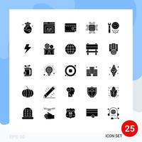 Stock Vector Icon Pack of 25 Line Signs and Symbols for tools preferences wallet options technology Editable Vector Design Elements