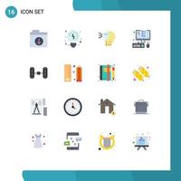 Set of 16 Vector Flat Colors on Grid for car wheel alignment security taxes management Editable Pack of Creative Vector Design Elements