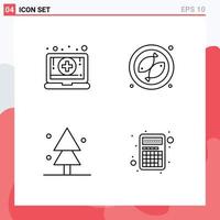 Pictogram Set of 4 Simple Filledline Flat Colors of digital spruce pharmacy meet apps Editable Vector Design Elements