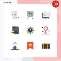 Universal Icon Symbols Group of 9 Modern Flat Colors of affiliate marketing remove color scheme hardware computers Editable Vector Design Elements