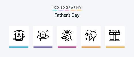 paquete de iconos de la línea 5 del día del padre que incluye a papá. padre. deseos. papá. dia del padre. diseño de iconos creativos vector