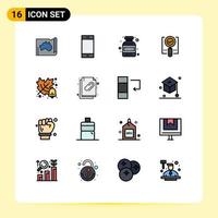 Set of 16 Modern UI Icons Symbols Signs for ok find phone explore protein Editable Creative Vector Design Elements