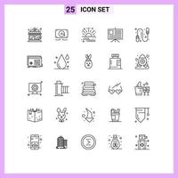 Universal Icon Symbols Group of 25 Modern Lines of file fitness offer exercise business Editable Vector Design Elements