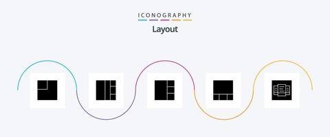 Layout Glyph 5 Icon Pack Including . vector