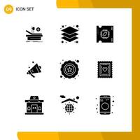 9 Universal Solid Glyph Signs Symbols of biscuit quality microchip premium ecommerce Editable Vector Design Elements