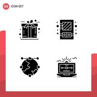 4 Creative Icons Modern Signs and Symbols of ecommerce design present mirror globe Editable Vector Design Elements