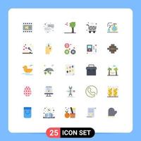 Mobile Interface Flat Color Set of 25 Pictograms of bike wifi arbor iot internet Editable Vector Design Elements