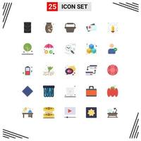 Set of 25 Modern UI Icons Symbols Signs for lotus blooming trolley pencil creative Editable Vector Design Elements