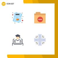 Pack of 4 creative Flat Icons of cafe cap menu negative graduation Editable Vector Design Elements