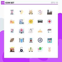 User Interface Pack of 25 Basic Flat Colors of woman protection mind protect happy Editable Vector Design Elements