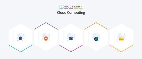 Cloud Computing 25 Flat icon pack including folder. music. cloud. multimedia. cloud vector