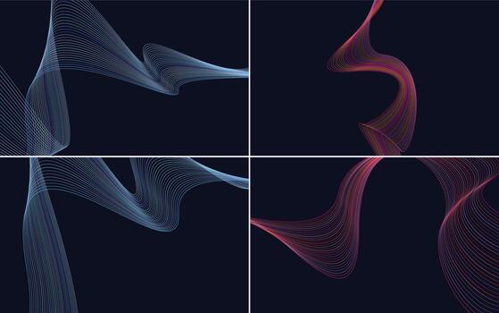 Collection of geometric minimal lines pattern set vector