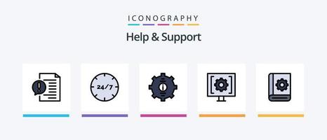 Help And Support Line Filled 5 Icon Pack Including lifebuoy. circle. help. file. document. Creative Icons Design vector