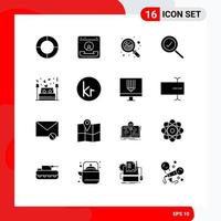 paquete de iconos de vector de stock de 16 signos y símbolos de línea para el análisis de la cama de amor buscar elementos de diseño de vector editables completos