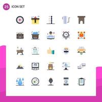 Flat Color Pack of 25 Universal Symbols of marketplace building auto heater electric Editable Vector Design Elements