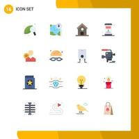 User Interface Pack of 16 Basic Flat Colors of efficiency dollar location server science Editable Pack of Creative Vector Design Elements