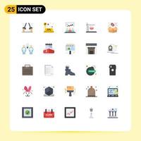 25 User Interface Flat Color Pack of modern Signs and Symbols of box transfusion board rehydration healthcare Editable Vector Design Elements