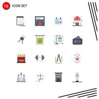 Universal Icon Symbols Group of 16 Modern Flat Colors of keys parachute calender logistic balloon Editable Pack of Creative Vector Design Elements