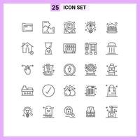 paquete de iconos de vector de stock de 25 signos y símbolos de línea para interacción de fitness rompecabezas bandeja de entrada comunicación elementos de diseño de vector editables