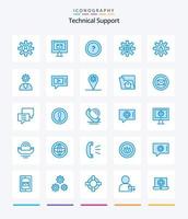 Creative Technical Support 25 Blue icon pack  Such As gear. setting. about. globe. support vector