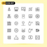 paquete de iconos vectoriales de stock de 25 signos y símbolos de línea para la indicación del ascensor de la casa búsqueda de la puerta del ascensor del teclado elementos de diseño vectorial editables vector