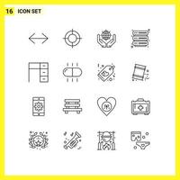 16 Creative Icons Modern Signs and Symbols of interior desk green security hosting Editable Vector Design Elements