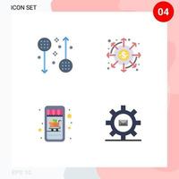 4 Universal Flat Icons Set for Web and Mobile Applications disease payments health dividends online shop Editable Vector Design Elements