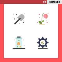 User Interface Pack of 4 Basic Flat Icons of digging lemon spade nature earth Editable Vector Design Elements