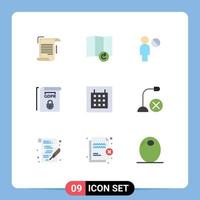 Modern Set of 9 Flat Colors and symbols such as computers layout block calendar rules Editable Vector Design Elements