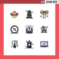 9 Creative Icons Modern Signs and Symbols of feminism chat point eyed mouse click Editable Vector Design Elements