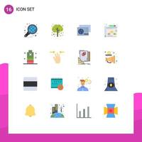 16 iconos creativos, signos y símbolos modernos de estrategia energética, planificación de árboles, compras, paquete editable de elementos creativos de diseño de vectores. vector