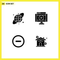 Set of Modern UI Icons Symbols Signs for circular minus internet player asset Editable Vector Design Elements