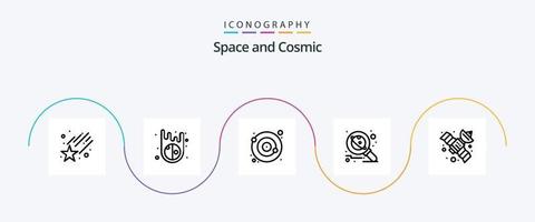 paquete de iconos de la línea espacial 5 que incluye espacio. GPS. orbita. espacio. investigar vector