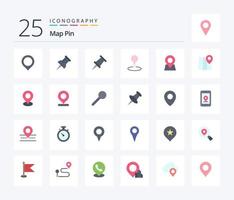 Map Pin 25 Flat Color icon pack including location. pin. marker. marker. marker vector