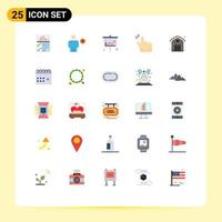 25 Thematic Vector Flat Colors and Editable Symbols of zoom gesture human economics banking Editable Vector Design Elements