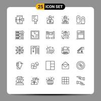 Universal Icon Symbols Group of 25 Modern Lines of flops detect detective user avatar Editable Vector Design Elements