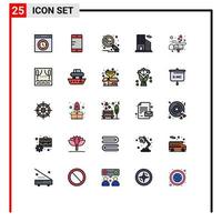 Set of 25 Modern UI Icons Symbols Signs for letter real estate key office security Editable Vector Design Elements