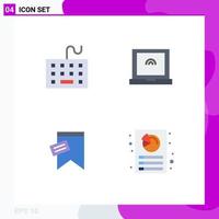 4 Thematic Vector Flat Icons and Editable Symbols of computer sign hardware touch analysis Editable Vector Design Elements